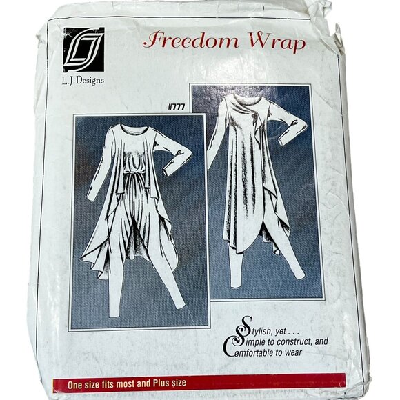 L.J. Designs Freedom Wrap Pattern #777 One Size Fits Most & Plus Size - Picture 1 of 2